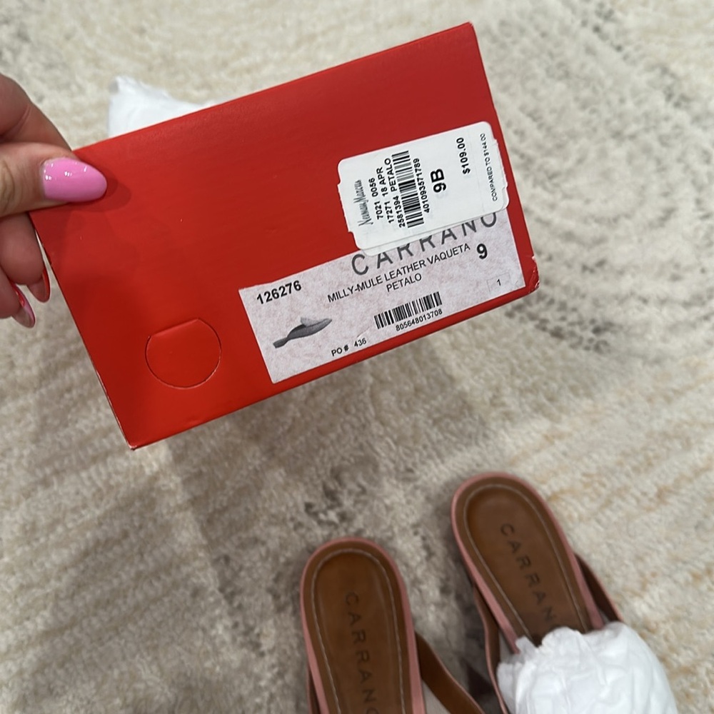 Carrano Pink Leather Mules - Picture 5 of 6